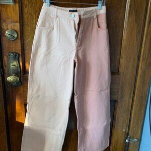 Paper Moon Two Tone Pink Wide Leg Jeans